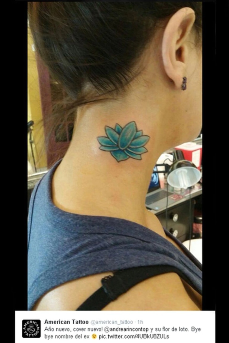 La flor de Loto con la que Andrea Rincón se tapó el tatuaje que se había hecho en honor a Ale Sergi