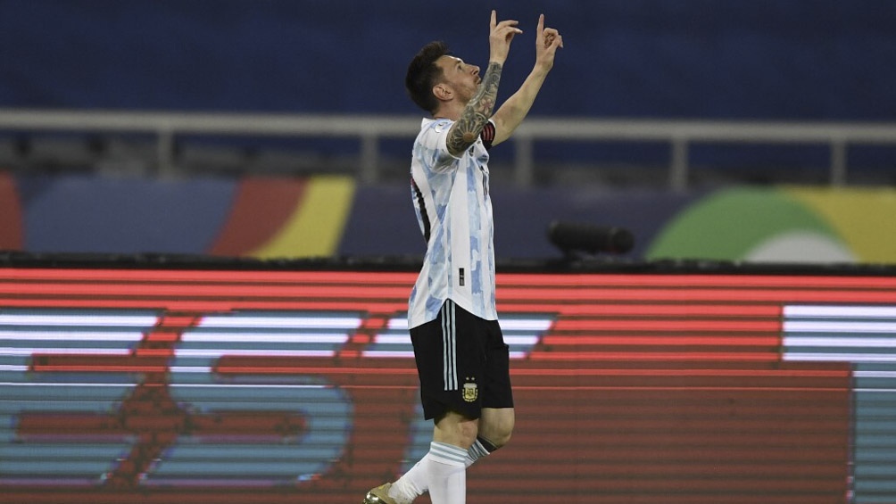 "Leo", el mejor en tiros libres de la Copa América, en su festejo ante Chile 