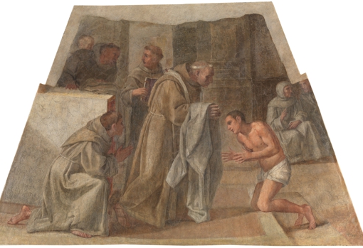 &#039;San Diego de Alcalá recibe el hábito franciscano&#039;. Annibale Carracci y Francesco Albani