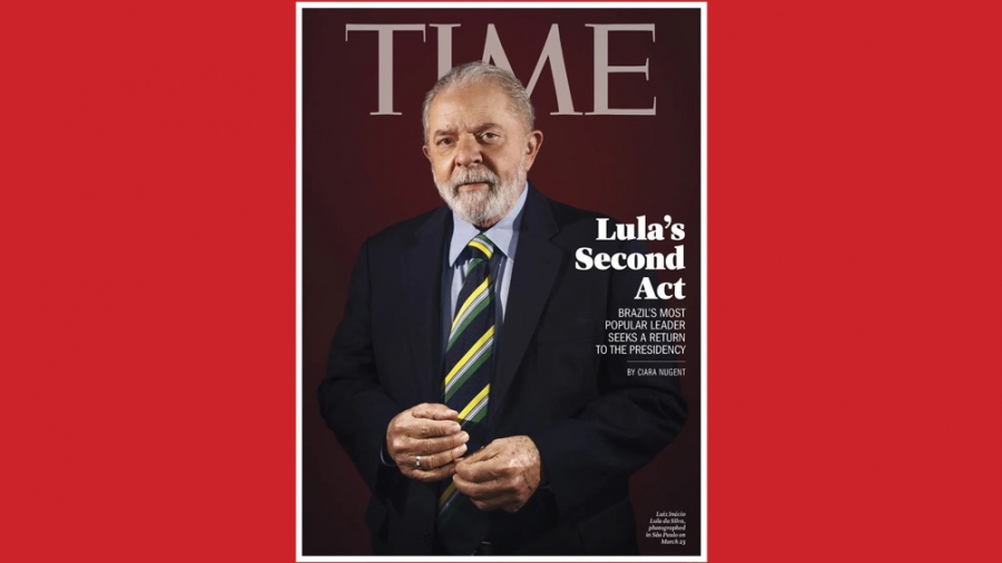 Lula encabeza las encuestas para la eleccin presidencial del 2 de octubre Foto Revista Time