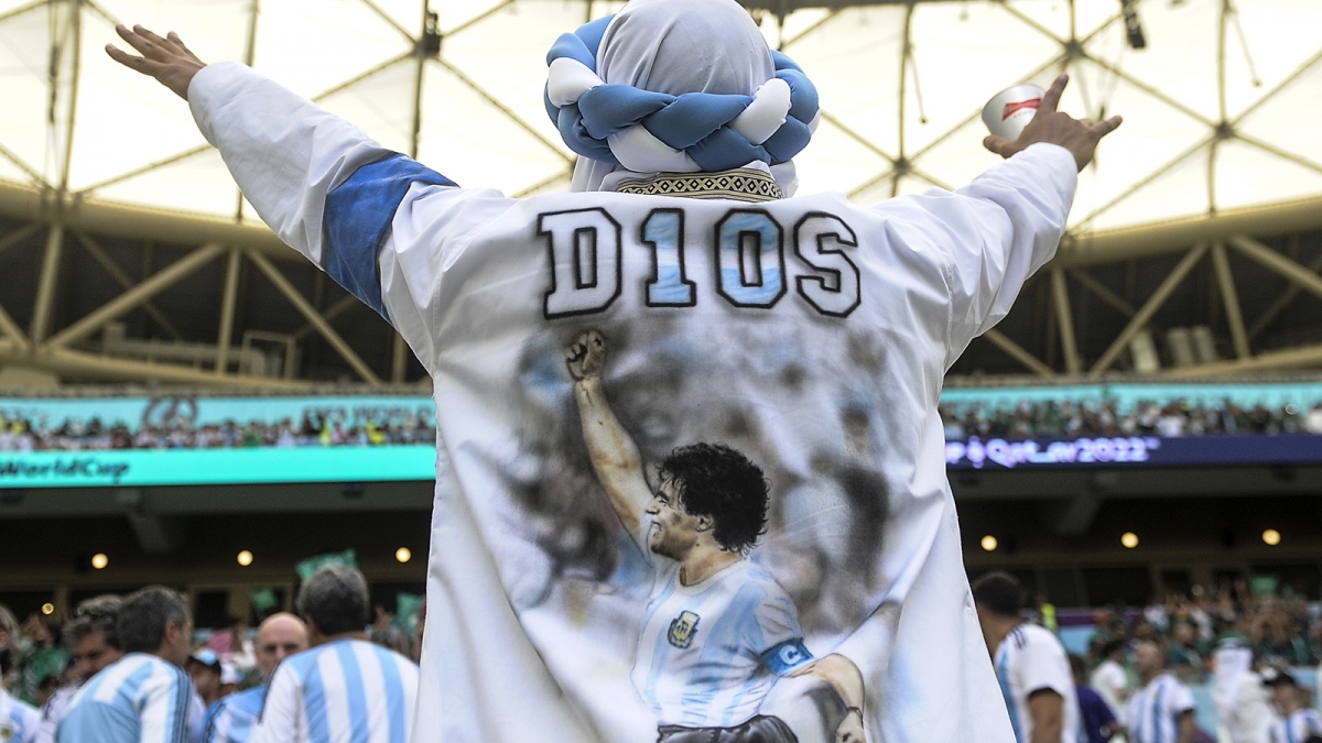 El estadio Lusail estuvo repleto de homenajes al mximo dolo del ftbol argentino Foto Fernando Gens