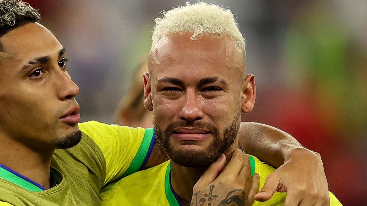 Neymar llora tras la eliminacin de Brasil en el Mundial Qatar 2022 AFP 